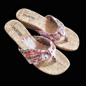 Unlisted by Kenneth Cole floral wedge sandals. Size 8.5 US.